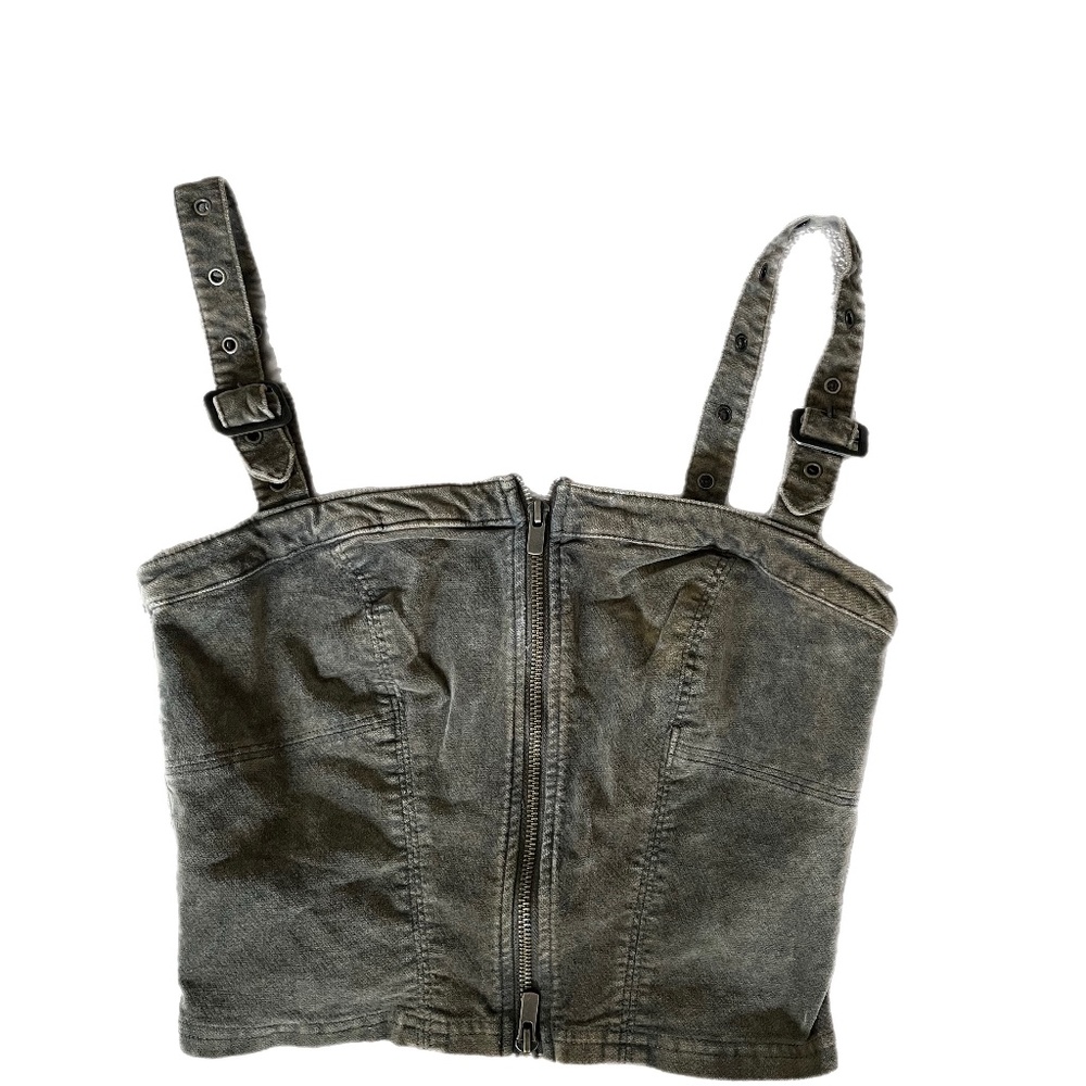 NWT URBAN OUTFITTERS SMALL DENIM ZIP UP TANK